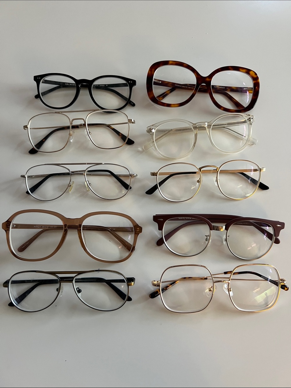 BUNDLE 10 Pairs Eyebuydirect Prescription Lenses Frames